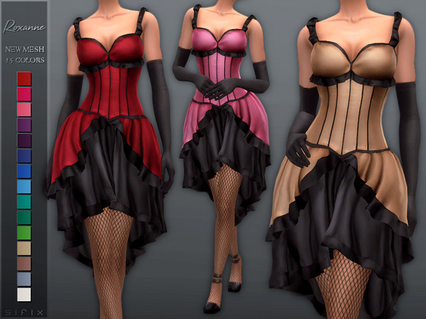 Sims 4 Roxanne Dress by Sifix at TSR