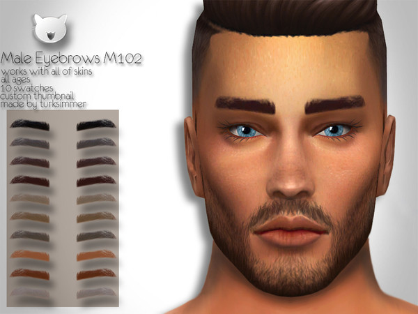 Sims 4 Male Eyebrows M102 by turksimmer at TSR