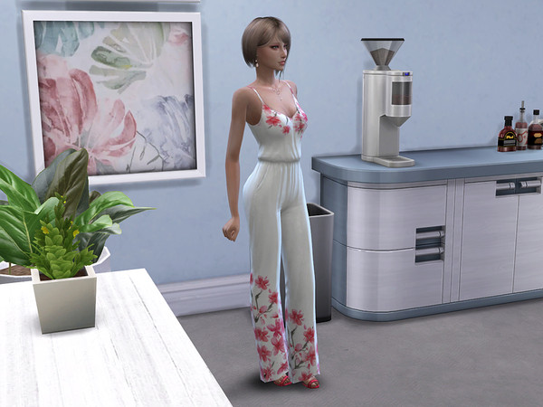 Sims 4 Cherry Blossom Jumpsuit by neinahpets at TSR