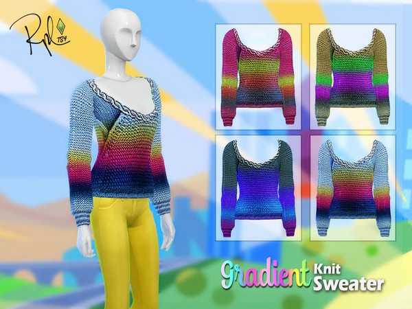 Sims 4 F G Knit Sweater by RobertaPLobo at TSR