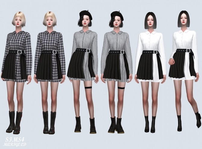 Sims 4 Shirts With Pleats Skirt (P) at Marigold