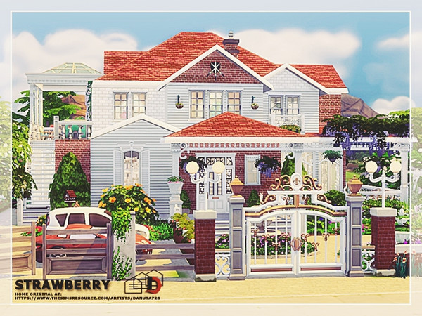 Sims 4 Strawberry house by Danuta720 at TSR