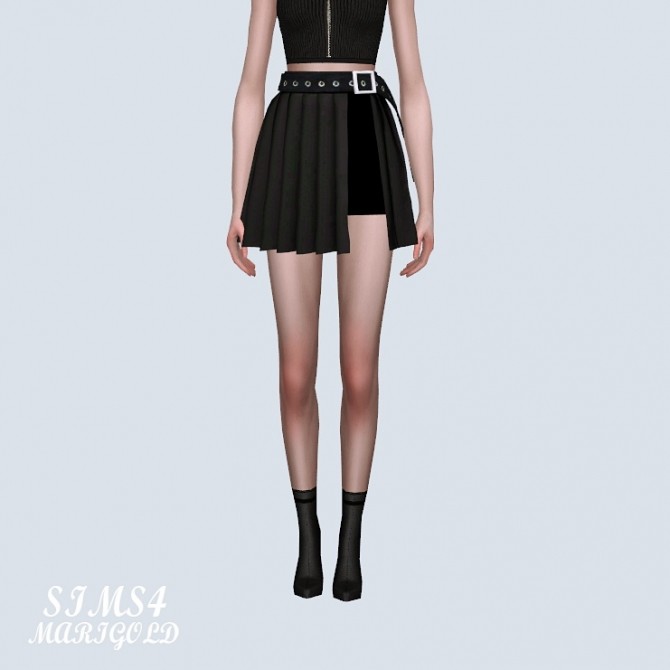 Sims 4 Layered Pleats Skirt With Shorts (P) at Marigold