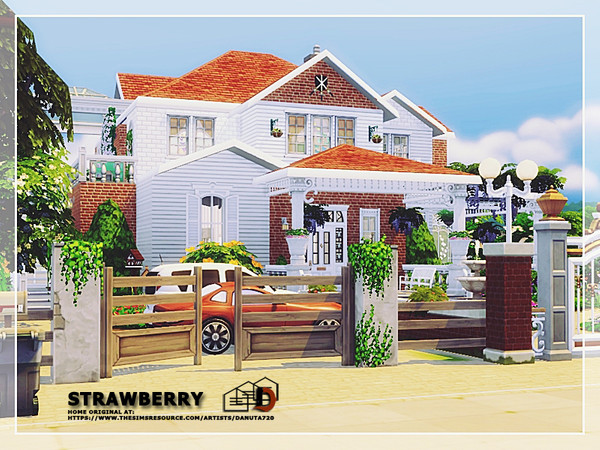 Sims 4 Strawberry house by Danuta720 at TSR
