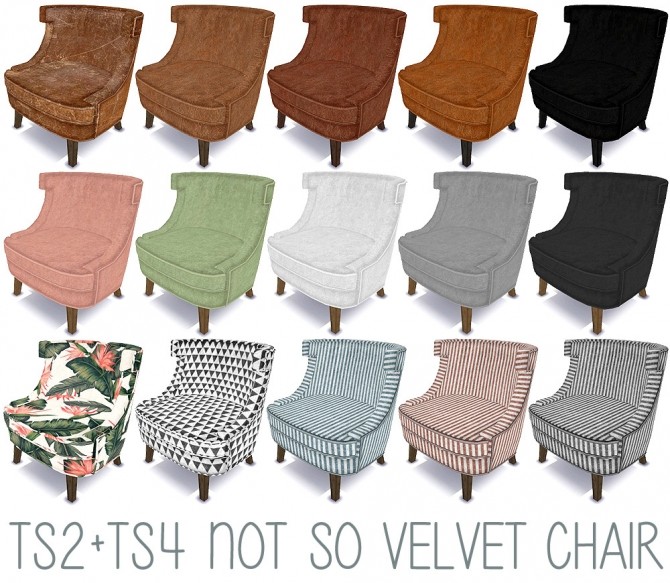 Sims 4 Recolors of Pocci’s Velvet chair at Riekus13