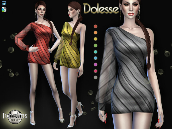 Sims 4 Dolesse dress by jomsims at TSR