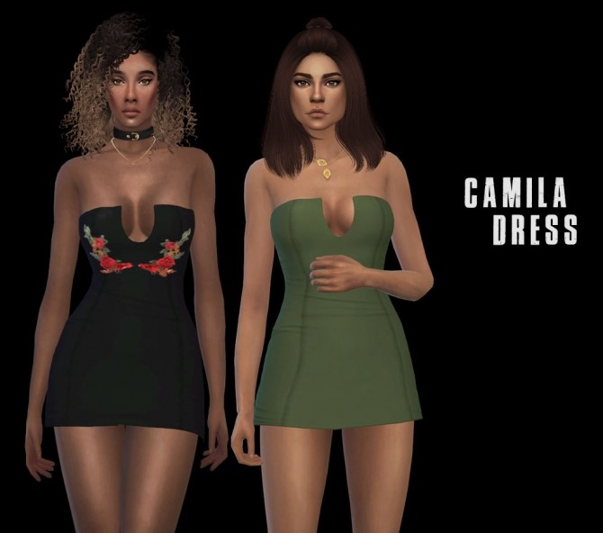 Sims 4 Camila Dress at Leo Sims