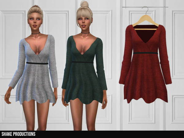 Sims 4 313 Wool Dress by ShakeProductions at TSR