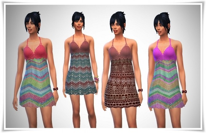 Sims 4 Beach Crochet Short Dress at Birksches Sims Blog