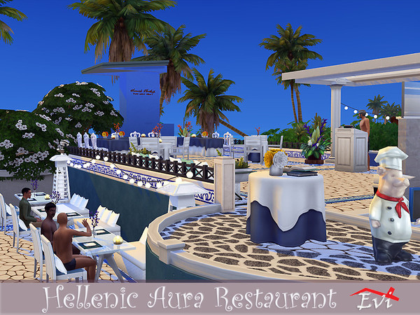 Sims 4 Hellenic aura restaurant by evi at TSR
