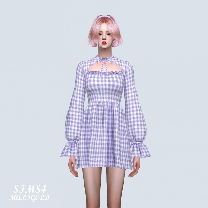 Lilac Mini Dress (P) at Marigold » Sims 4 Updates