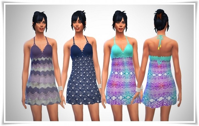 Sims 4 Beach Crochet Short Dress at Birksches Sims Blog
