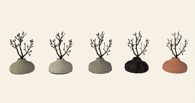 Sims 4 Recolors of leaf motif’s Little Ceramics set at Riekus13