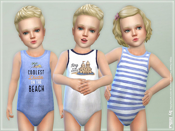 Sims 4 Toddler Sleeveless Bodysuit 01 by lillka at TSR