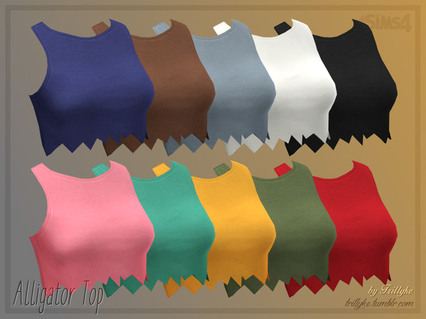 Sims 4 Alligator Top by Trillyke at TSR