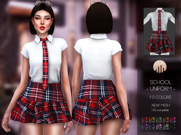 Sims 4 School Uniform BD99 by busra tr at TSR