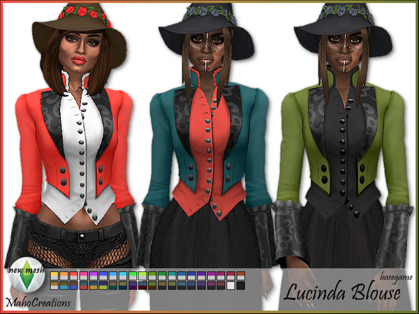 Sims 4 Lucinda Blouse by MahoCreations at TSR