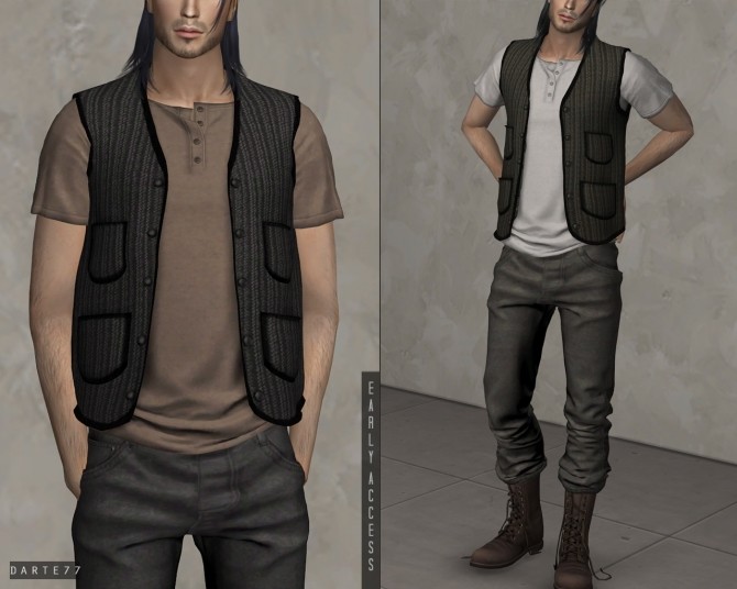 Sims 4 V Neck Cotton Vest (P) at Darte77