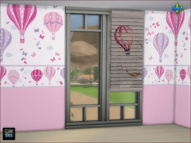 Sims 4 Wallpapers and blinds for kids room by Mabra at Arte Della Vita