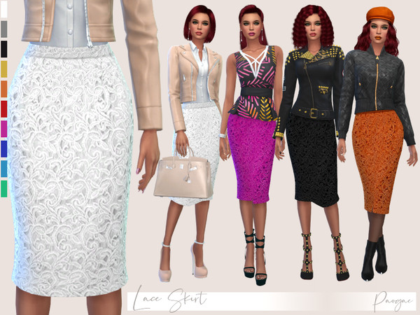 Sims 4 Lace Skirt by Paogae at TSR