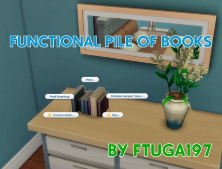 Functional Pile of Books by FTuga197 at Mod The Sims