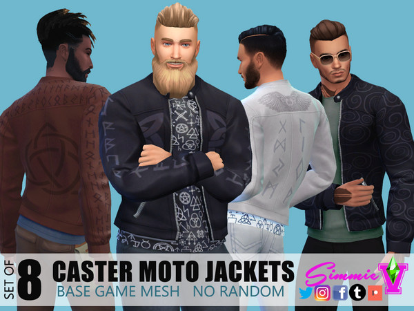 Sims 4 Caster Moto Jackets by SimmieV at TSR