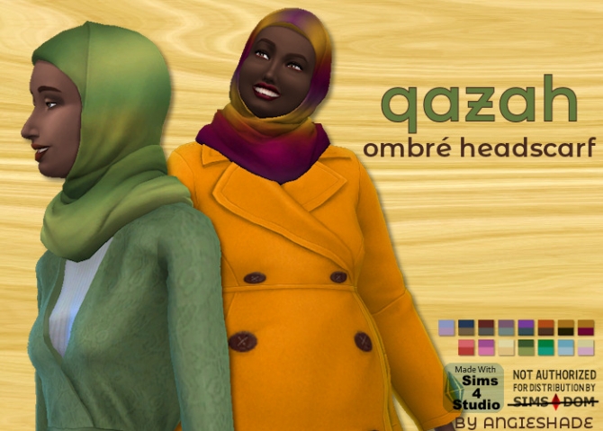 Qazah ombre headscarf at AngieShade – Intermittent simblr » Sims 4 Updates