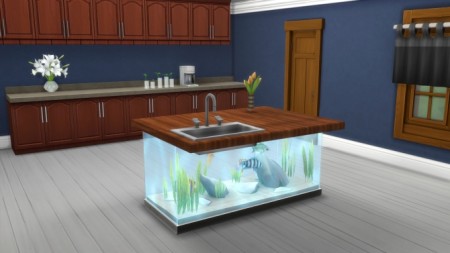 Aquarium Counter Island Base by Snowhaze at Mod The Sims