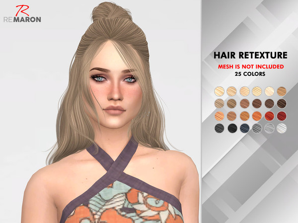 Sims 4 ON0910 hair retexture by remaron at TSR