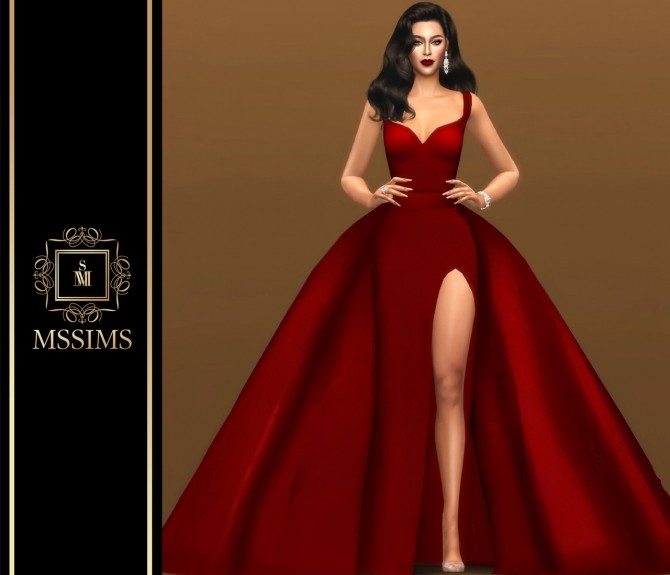 Sims 4 KILLIN ME SOFTLY GOWN at MSSIMS