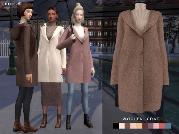 Sims 4 Woolen Coat by ChloeMMM at TSR