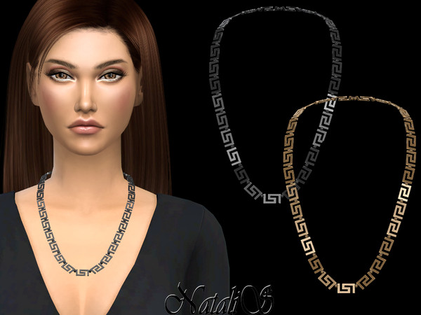 Sims 4 Greek motif necklace by NataliS at TSR
