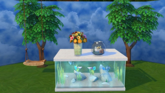 Sims 4 Aquarium Counter Island Base by Snowhaze at Mod The Sims