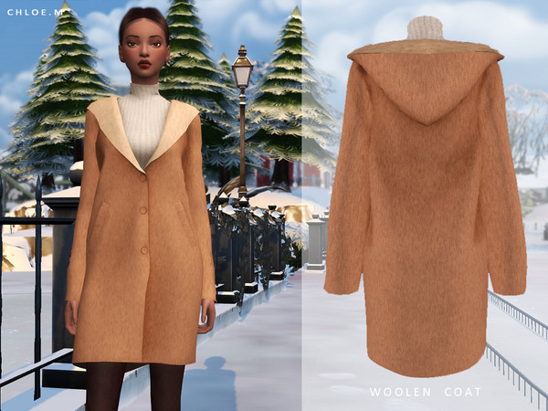 Woolen Coat by ChloeMMM at TSR » Sims 4 Updates