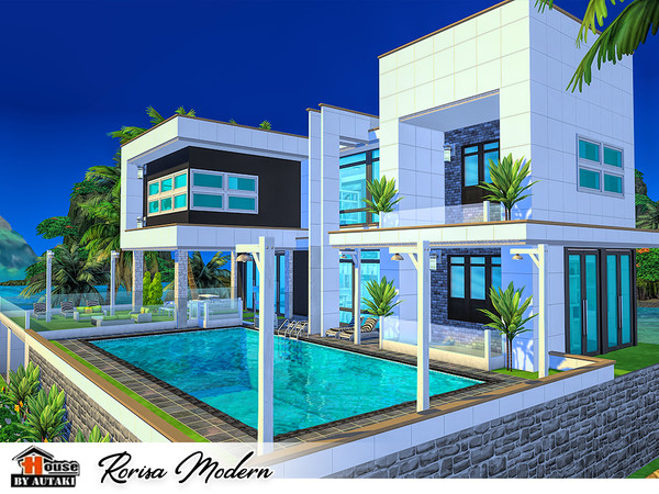 Sims 4 Rorisa Modern house by autaki at TS4 Celebrities Corner