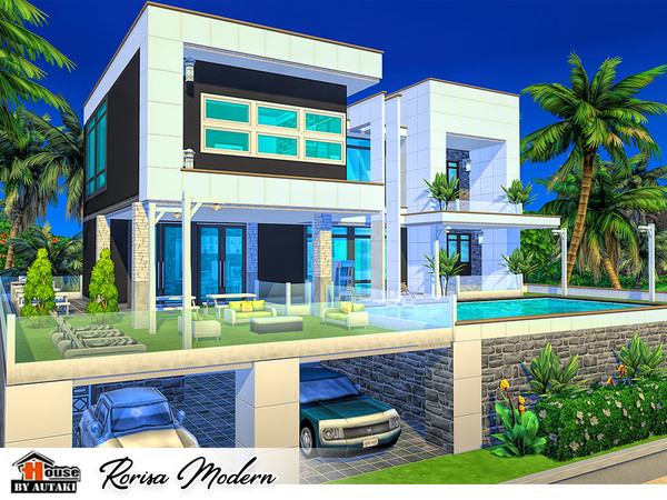 Sims 4 Rorisa Modern house by autaki at TS4 Celebrities Corner