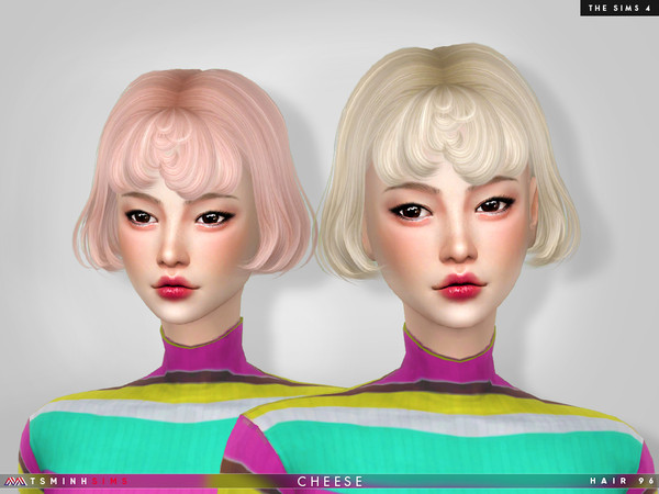 Sims 4 Cheese Hair 96 by TsminhSims at TSR