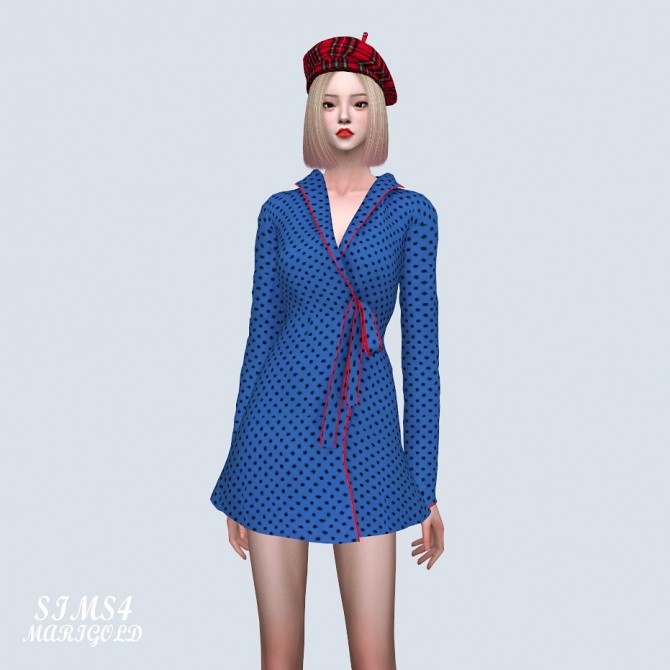 Sims 4 Strawberry Wrap Mini Dress (P) at Marigold