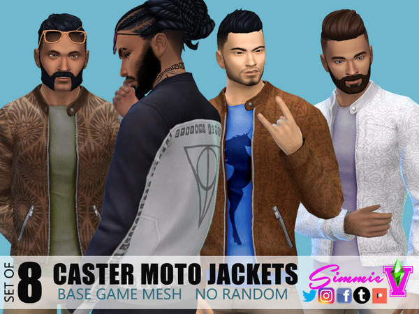 Sims 4 Caster Moto Jackets by SimmieV at TSR