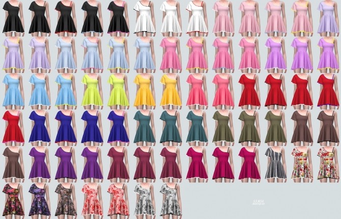 Sims 4 Funky Sleeves Mini Dress (P) at Marigold