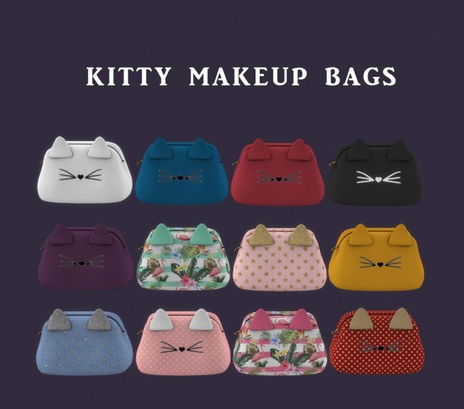 Sims 4 Kitty Makeup bags at Leo Sims