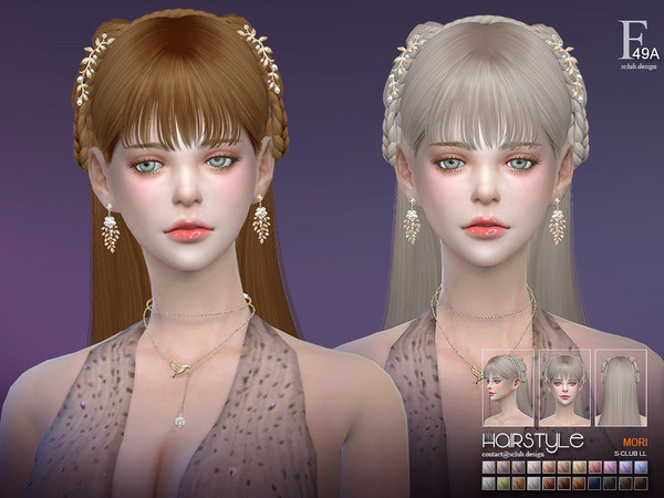 Sims 4 Mori n49A hair by S Club at TSR