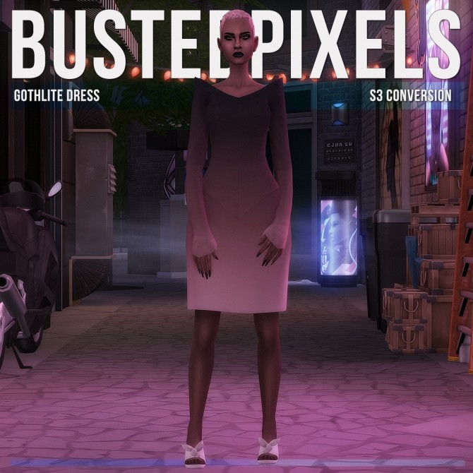Sims 4 Gothlite Dress S3 Conversion at Busted Pixels