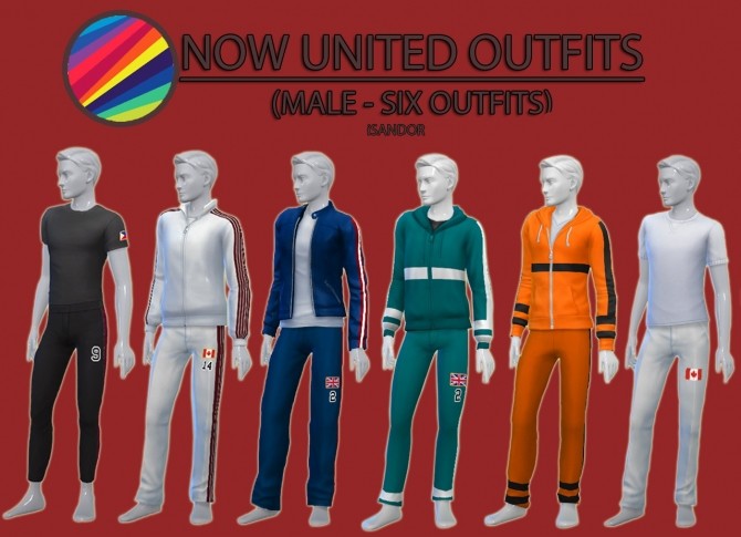 Sims 4 Now United outfits male by iSandor at Mod The Sims