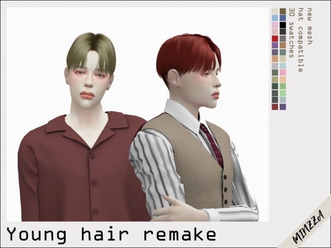 Sims 4 Young hair remake at MINZZA