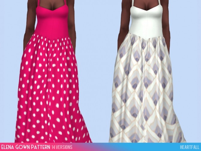 Sims 4 Elena gown recolors at Heartfall