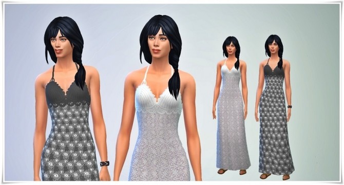 Sims 4 Beach Crocket Long Dress at Birksche’s SimModels