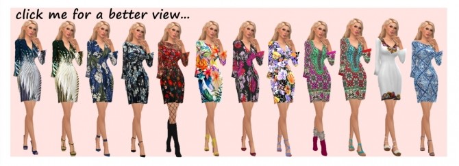 Sims 4 SLYD’s FLARED SLEEVE DRESS at Sims4Sue