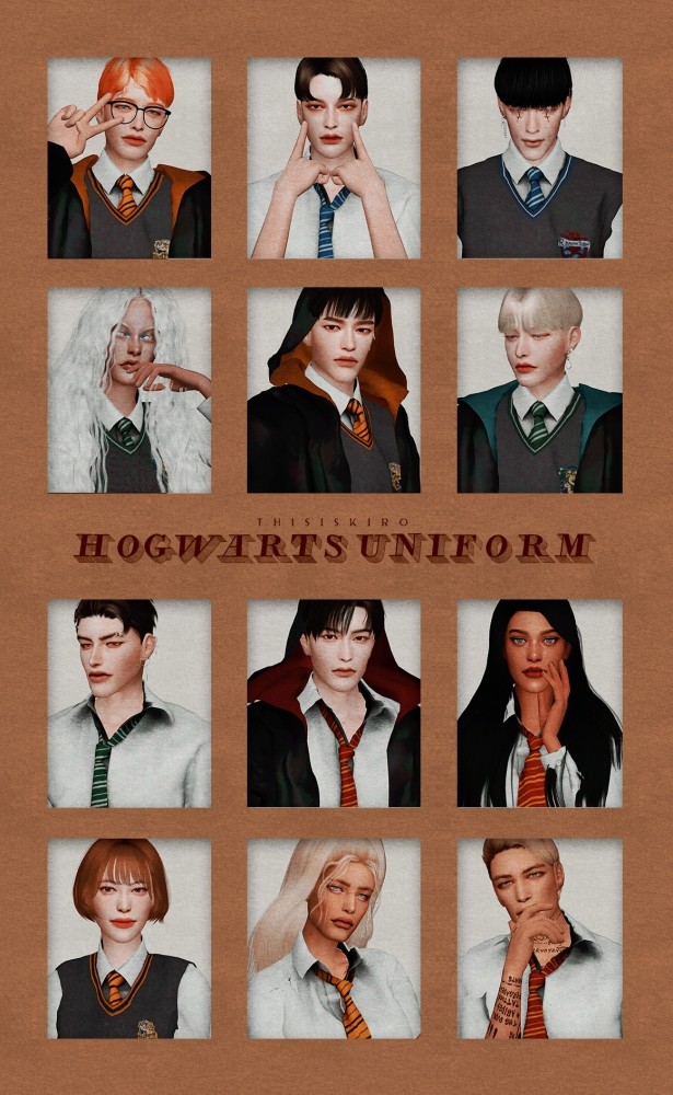 Sims 4 Hogwarts uniform & Cape at Kiro