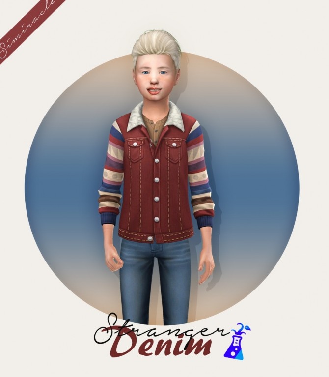 Sims 4 Stranger Denim jacket Kids Version at Simiracle
